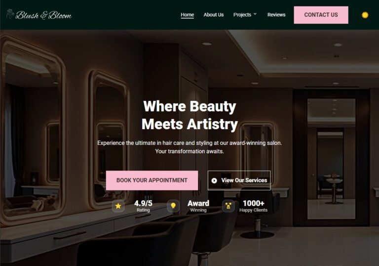 Beauty salon hero image